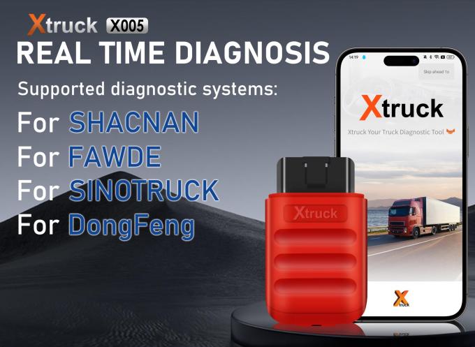 Xtruck X005 Heavy Duty Truck Diagnostic Scanner Code Reader with Bluetooth Mobile App for SHACMAN Diesel Engine