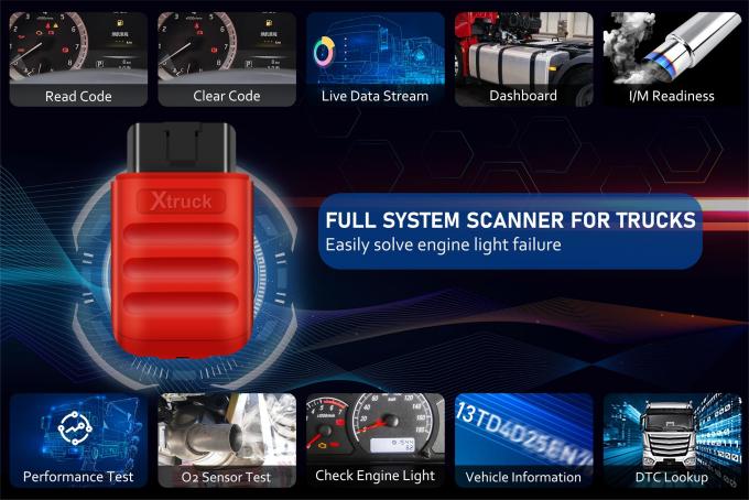 Xtruck X005 Heavy Duty Truck Diagnostic Scanner Code Reader with Bluetooth Mobile App for SHACMAN Diesel Engine
