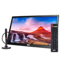 Tyler 13" Portable TV LCD Monitor Battery Powered Wireless Capability HD-TV HDMI SD Slot USB RCA AC/DC FM Radio Car Charger Remote Control for Car & Traveling