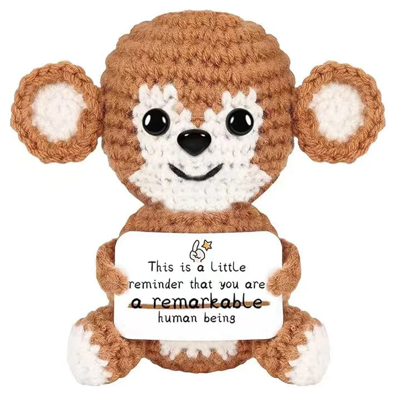 Gifts for Him Her Boyfriend Girlfriend  Handmade Positive Crochet Cute Monkey Emotional Birthday Christmas Desktop Decorations