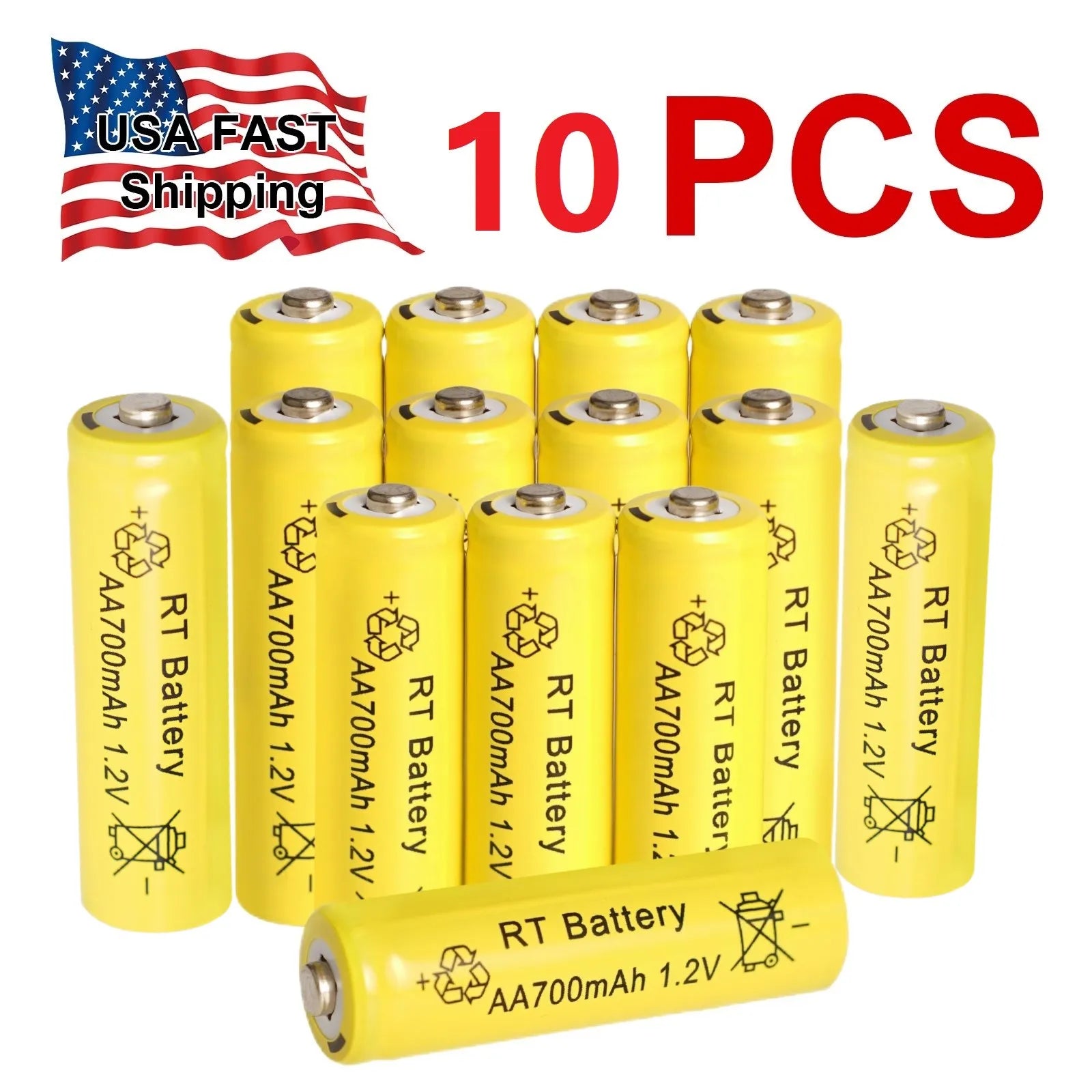 10-60PCS 8000mAh 1.2V AA Ni-MH Rechargeable Battery, Suitable for Remote Control, Toy Flashlight, Wireless Keyboard, Mouse
