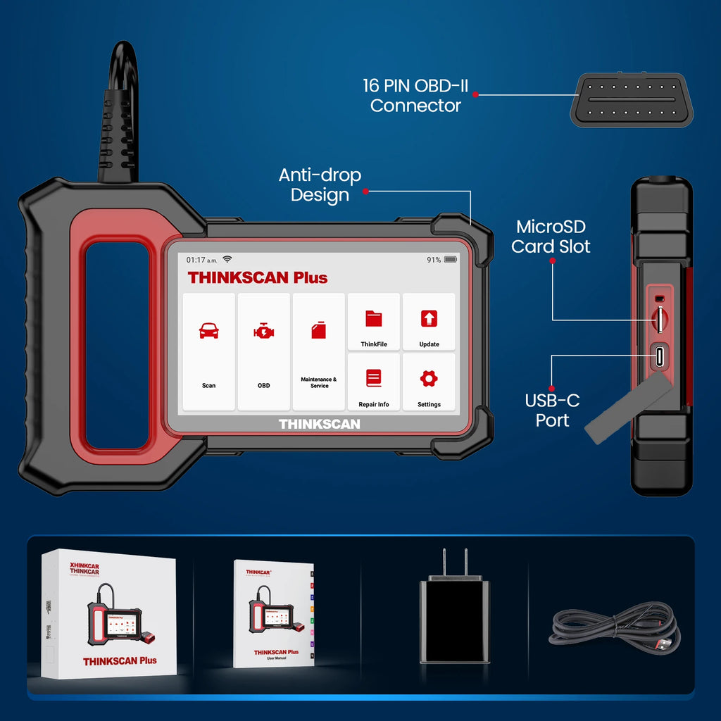 THINKCAR Thinkscan Plus S5 S6 OBD2 Auto Scanner diagnostic tools with ECM TCM ABS SRS system 5 resets Code Reader lifetime free