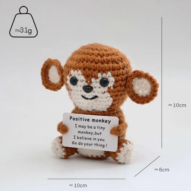Gifts for Him Her Boyfriend Girlfriend  Handmade Positive Crochet Cute Monkey Emotional Birthday Christmas Desktop Decorations