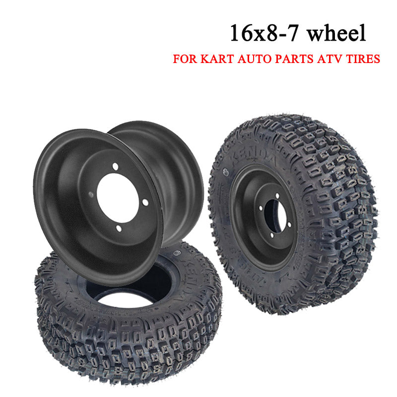 16X8-7 Kart Auto Parts 7 Inch ATV Tires With wheel hub 16X8.00-7 16 * 8-7 Highway Tire Off-road Tire Wear-resistant Wheel Tires