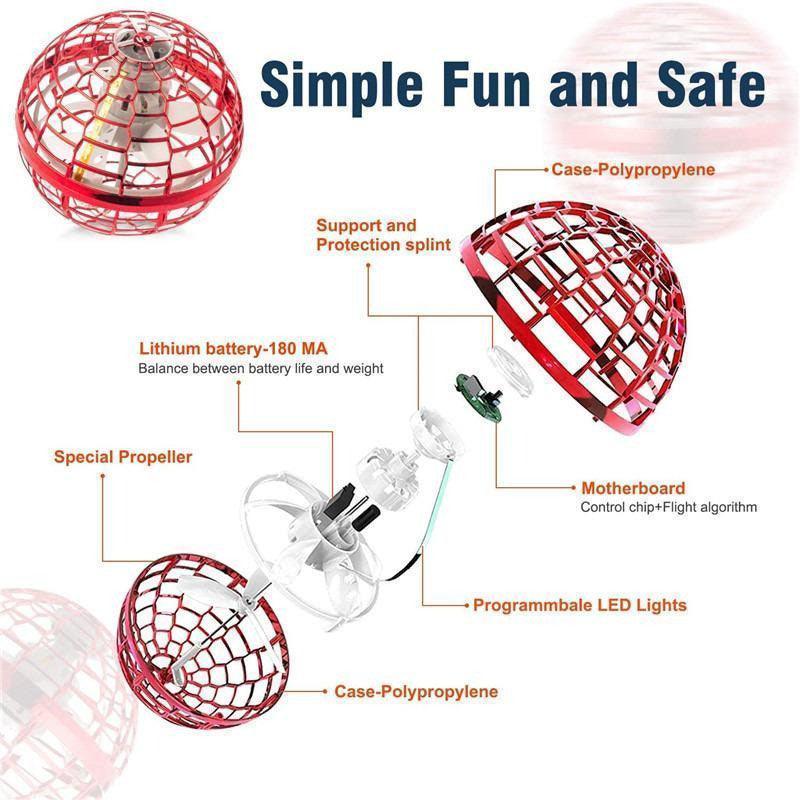 Mini Flying Spinner Ball – Safe Rechargeable Drone Gift for Kids