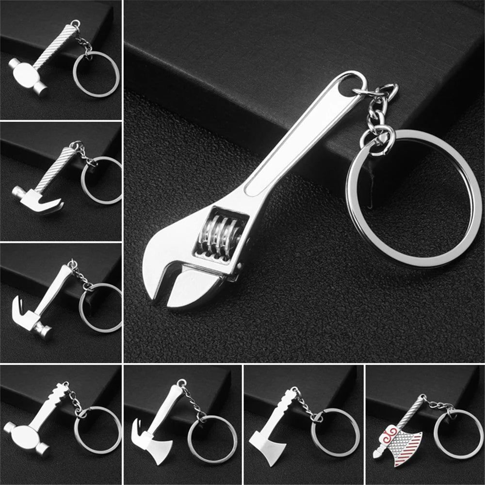 Keychains For Men Car Bag KeyRing Outdoor Combination Tool Portable Mini Utility Pocket Clasp Ruler Hammer Wrench Pliers Shovel