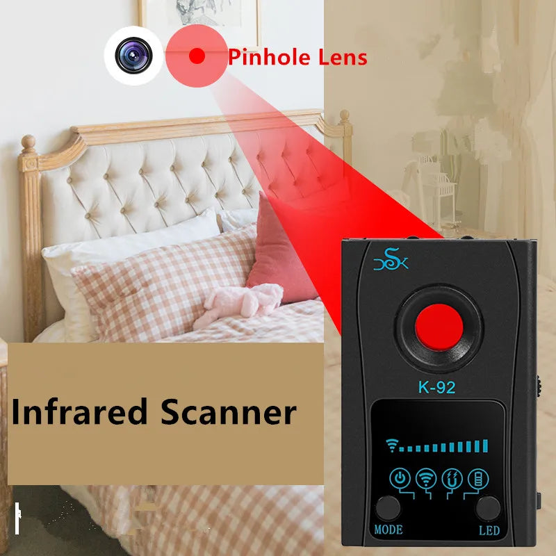 Camera Scanner Wiretapping Bug Mini Spy Gadgets Anti-Eavesdropping Hidden Wiring Detector GPS Tracker Magnet Finder