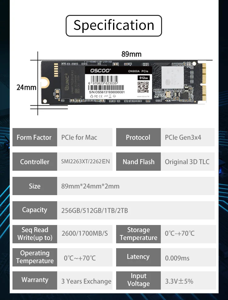 SSD For Macbook 512GB 1TB 2013 2014 2015 Pro Retina A1502 A1398 iMac A1418 A1419 SSD Macbook Air A1465 A1466 Solid State Drive