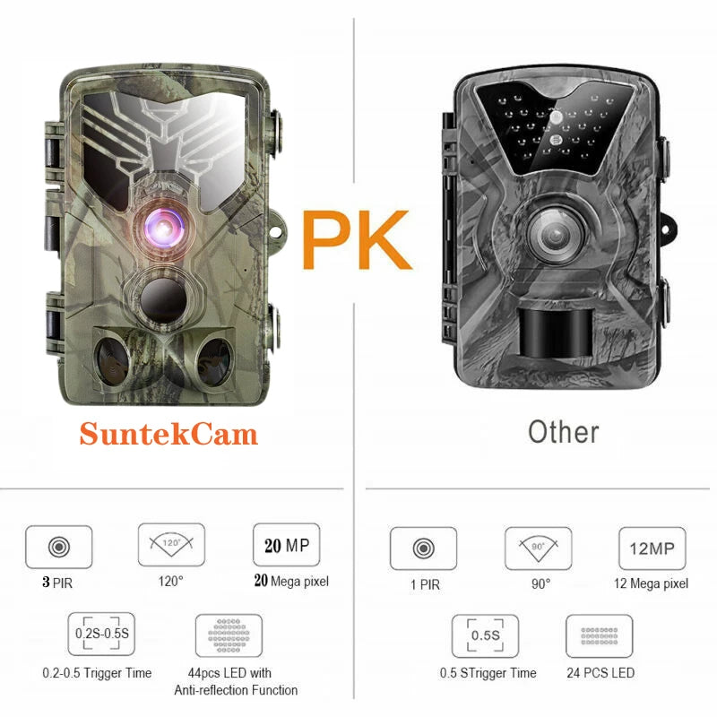 20MP 1080P Wildlife Trail Camera Photo Traps Night Vision Hunting Cameras Home Safety Trap Game Outdoor Cam Surveillance
