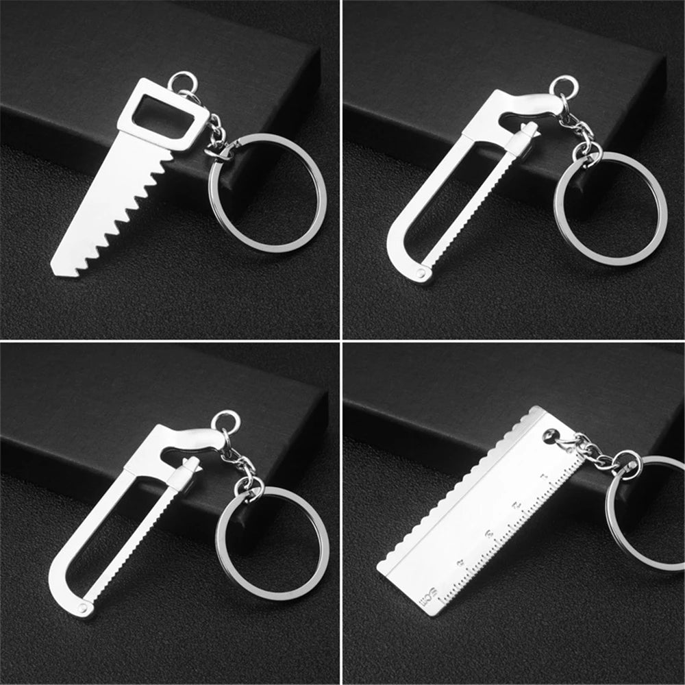 Keychains For Men Car Bag KeyRing Outdoor Combination Tool Portable Mini Utility Pocket Clasp Ruler Hammer Wrench Pliers Shovel