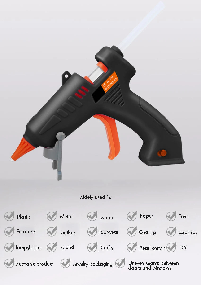 Hot Glue Gun, Rechargeable Hot Melt Glue Gun High Temperature Melting Glue Gun for Heavy Duty Tasks, Quick Repairs, DIY Projects