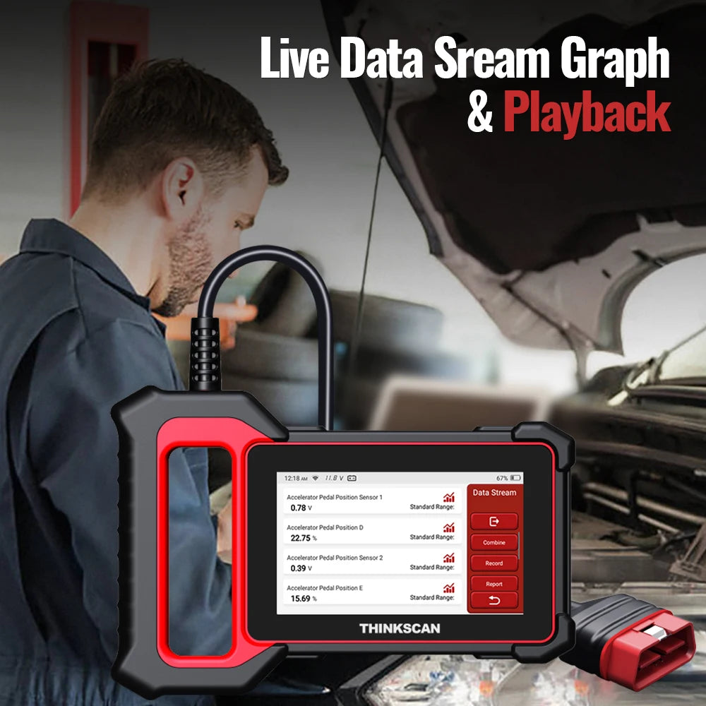 THINKCAR Thinkscan Plus S7 S4 OBD2 Auto Diagnostic Tool 28 Resets optional ABS ECM TCM SRS BCM System Car Scanner code reader