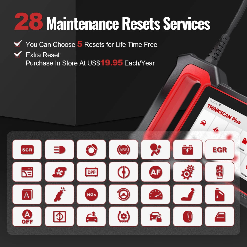THINKCAR Thinkscan Plus S7 Best Car  Scanner OBD2 Scanner Professional Automotive Code Reader DIY Car Diagnostic Tool 5 Resets