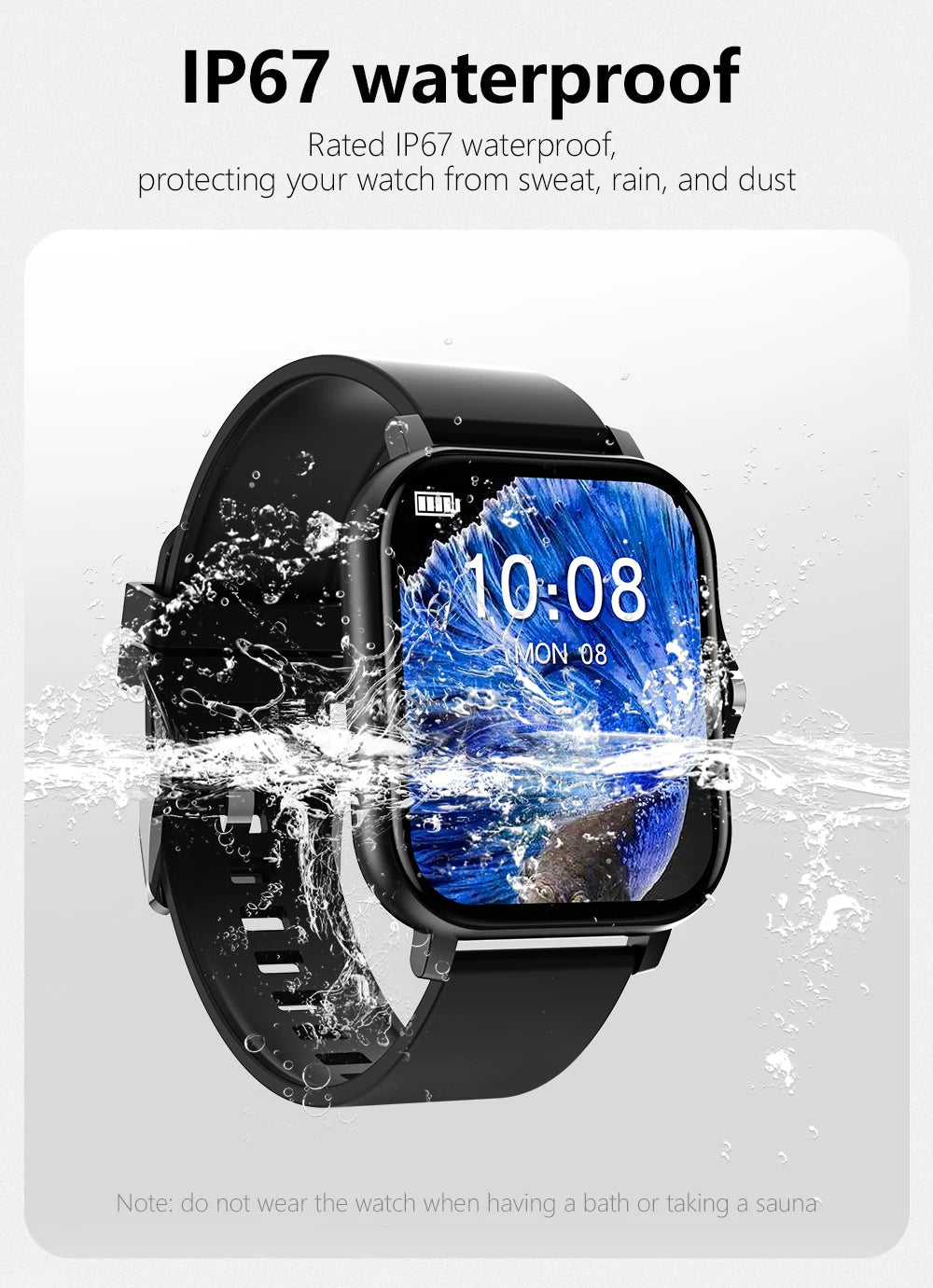 1.83'' Sport Smart Watch Fitness Clock Health Monitor Waterproof Smartwatch Wireless Call Watches for Men Women IOS Android 2025