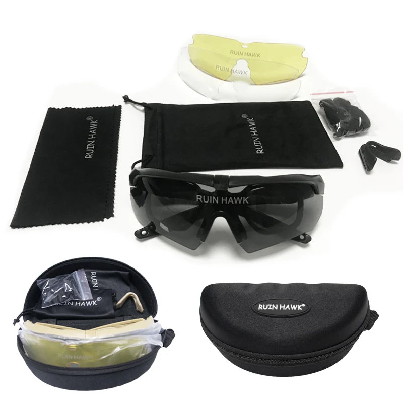 Tactical Glasses With Myopia Frame Sports Airsoft Hunting Mountaineering Goggles Shooting Military Equipment Sunglasses