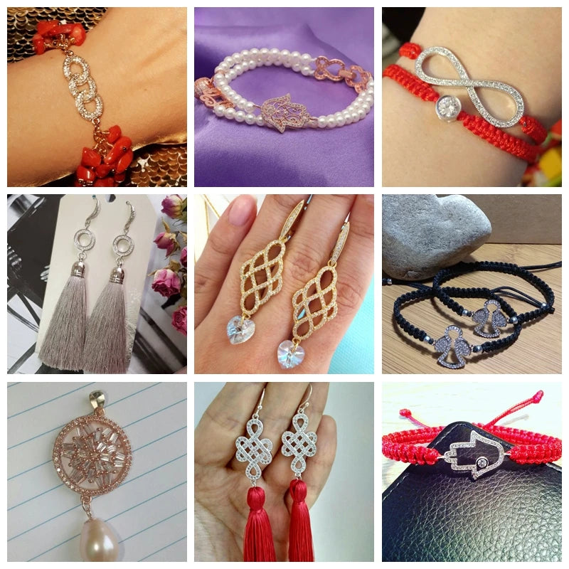 Juya Trendy Series Connector Shiny Zircon Crystal Jewellery Findings Accessories Charms DIY Jewelry Components