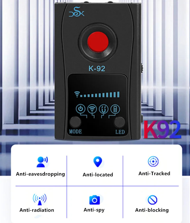 Camera Scanner Wiretapping Bug Mini Spy Gadgets Anti-Eavesdropping Hidden Wiring Detector GPS Tracker Magnet Finder