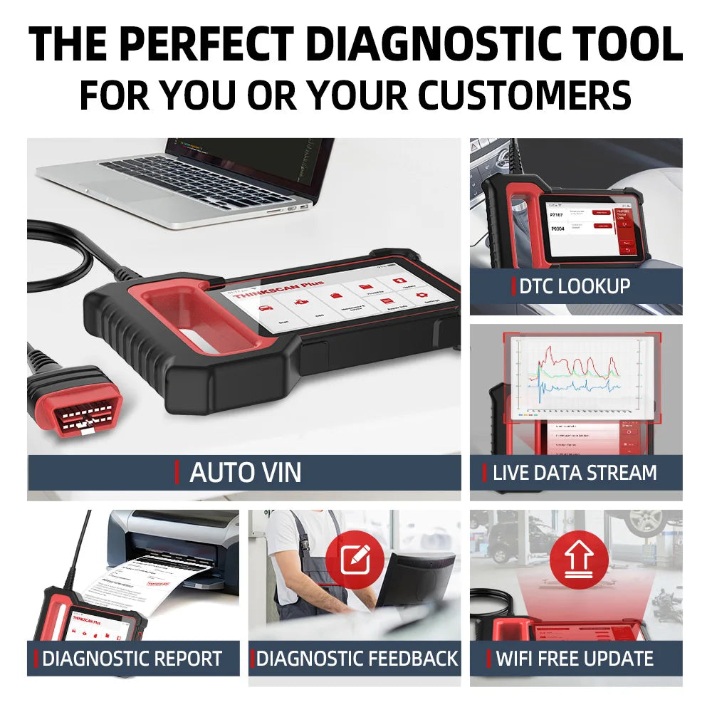 Thinkscan Plus S7 OBD2 Scanner Car Diagnostic Scanner for Engine ABS Transmission AC BCM IC Airbag Code Reader Auto Scan Tools