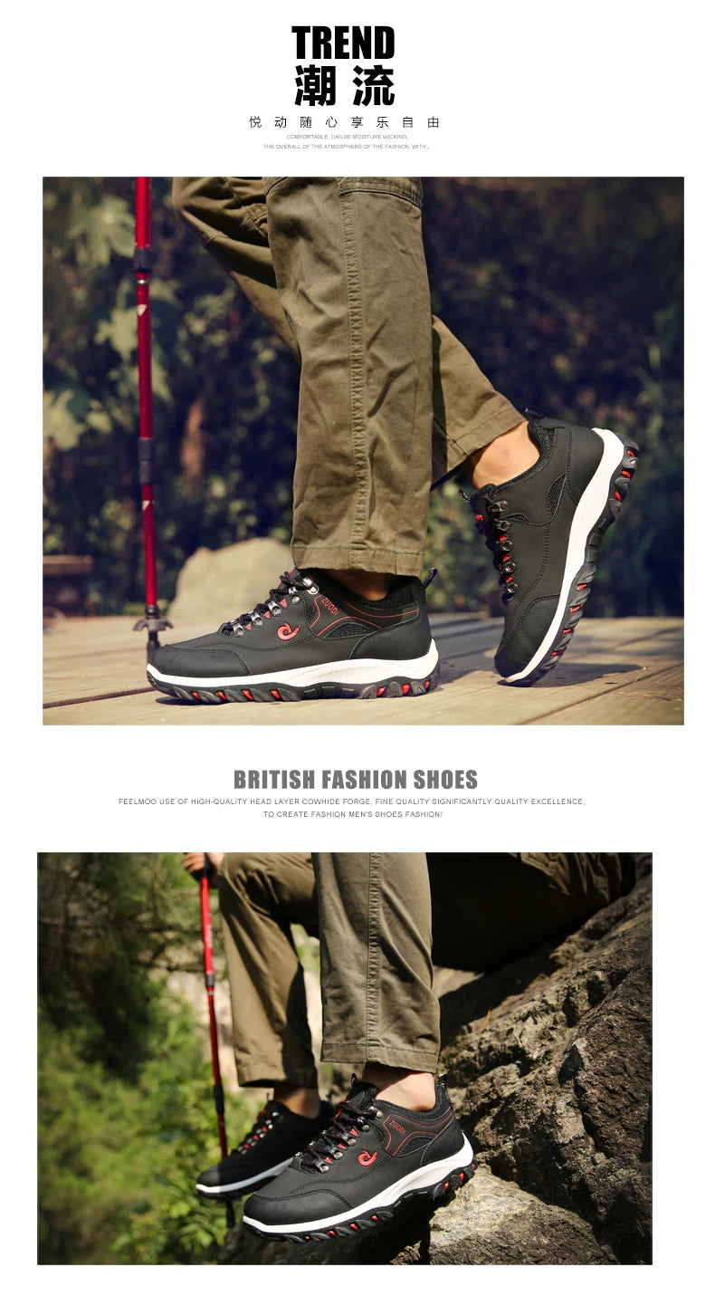 High-Quality Sports Shoes Men's Casual Shoes, Waterproof And Lightweight, Suitable For Outdoor Hiking, Mountaineering, City Work
