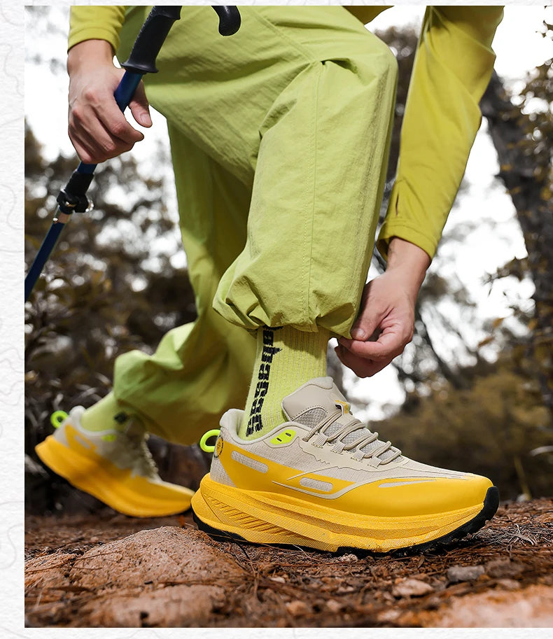 Sports and leisure shoes, men's shoes, marathon oversized air cushioned shoes, fly woven all season rubber, wear-resistant, anti