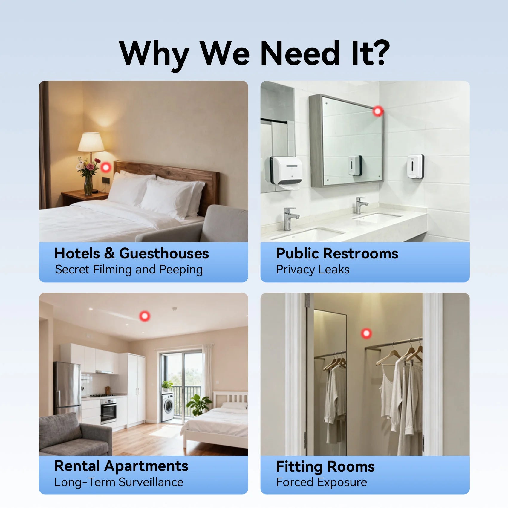 Vention Camera Detector Intelligent Hidden Camera Signal Security Alarm Anti Spy Candid Peeping Protection Detector ﻿
