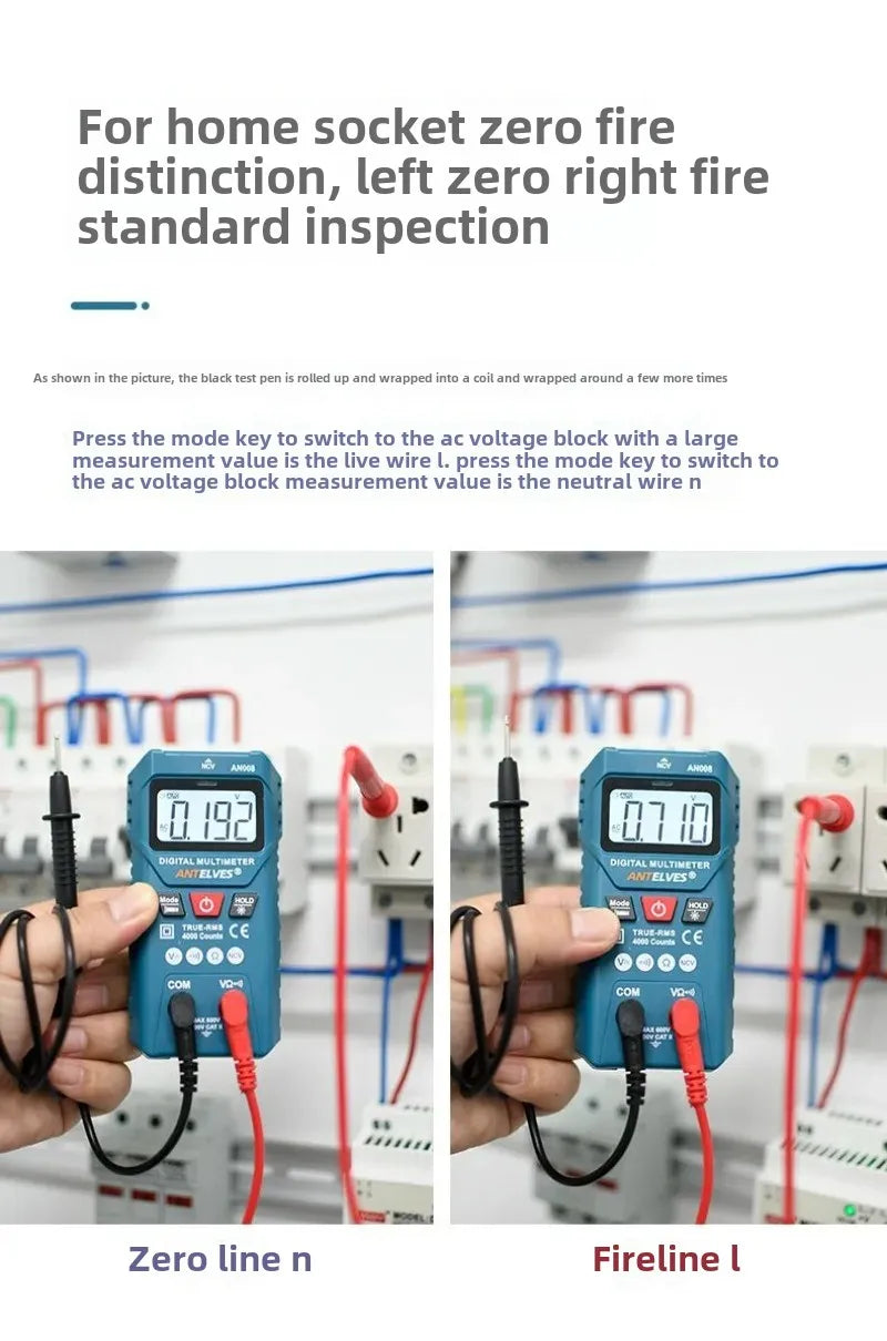 Intelligent Multimeter for Electricians, High-precision Automatic Household Digital Display Electricity Meter Without Gear Shift
