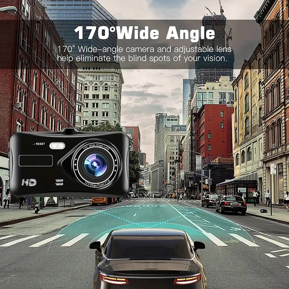 Dual Lens 1080P HD for Cars 4inch Touch Screen Dash Cam Car DVR Video Recorder Front and Rear View Camera for Vehicle Black Box