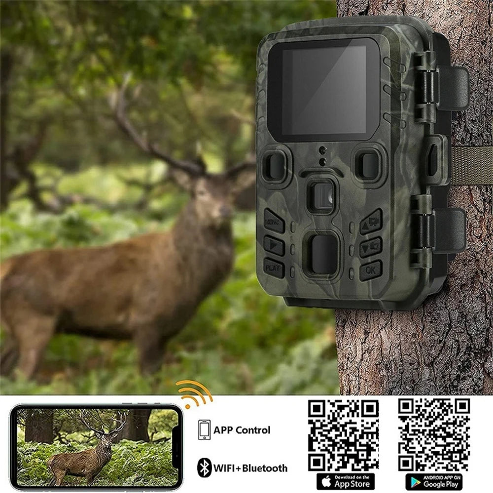24MP 1296PTrail Camera WIFI Bluetooth APP Waterproof IP65 Trap Game Cam Outdoor Wildlife Infrared Night Vision Motion Camera