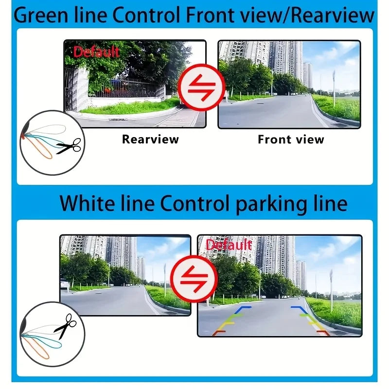 170° Fish-Eye Lens AHD 1080P/CCD Car Camera, Front, Side, And Rear Views, Compatible with All Vehicles, Without Battery