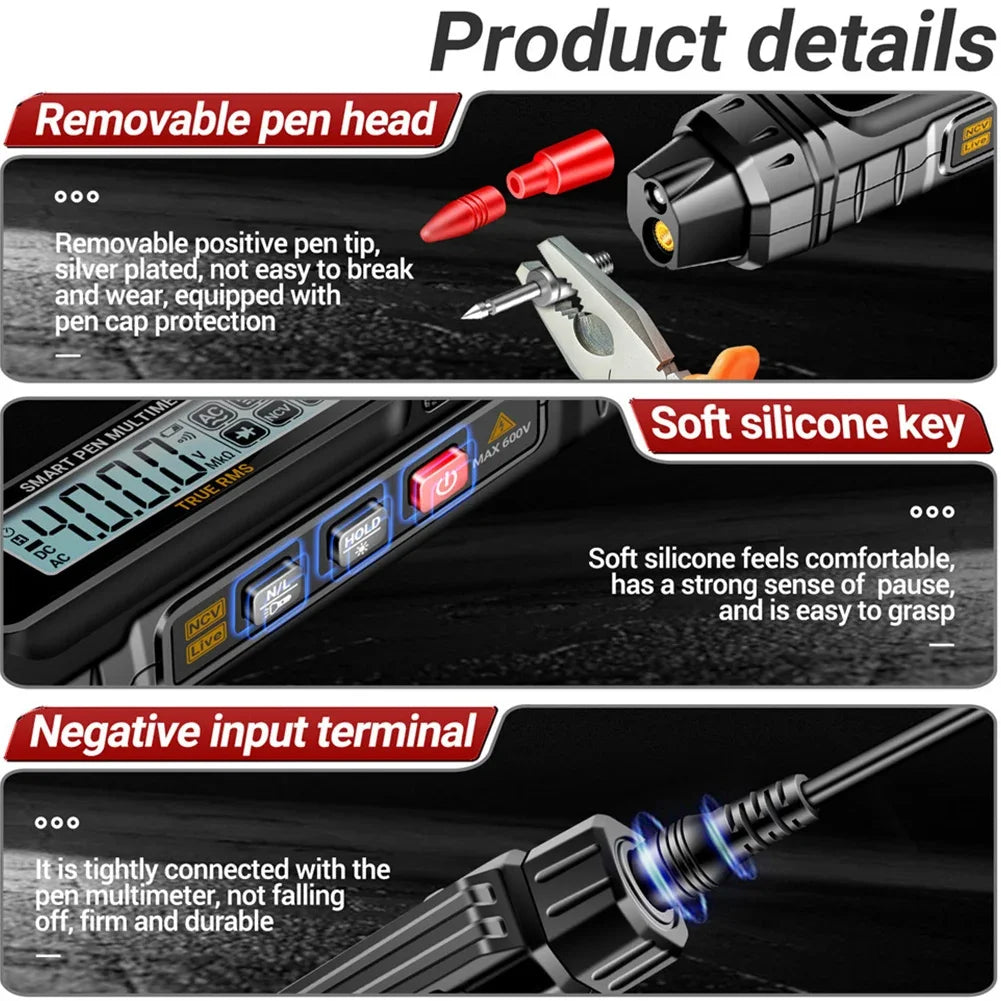 Multifunctional Pen Multimeter Digital High Precision Multimeter AC/DC Voltage Small Portable Fully Automatic Universal Meter