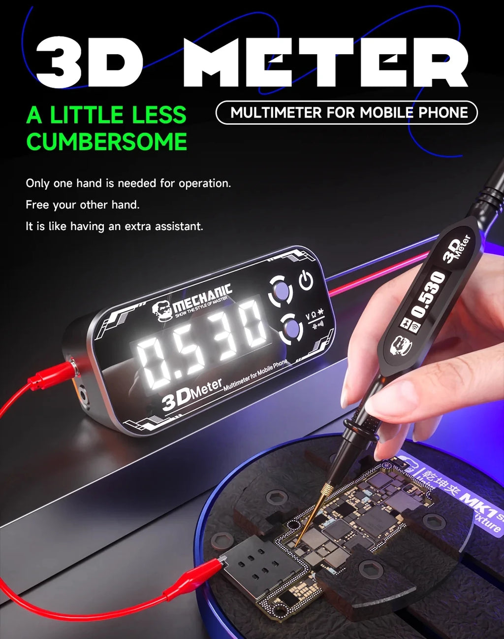 MECHANIC (Sherlock) 3D Meter Multimeter For Mobile Phone Repair High Precision PN Junction / ON-OFF Voltage Capacitance Test