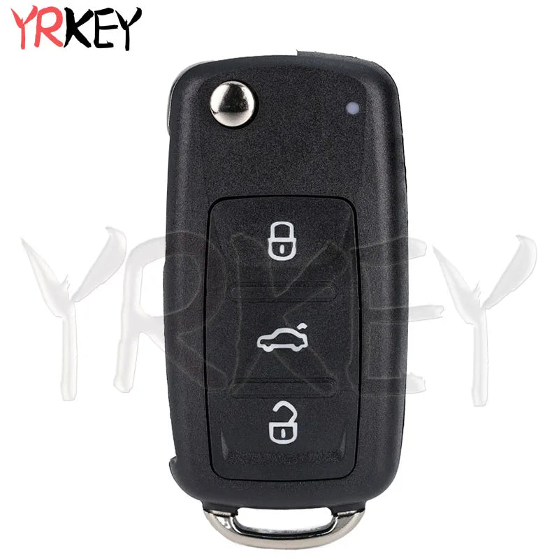 Fob Flip Remote Key for Volkswagen VW Passat Skoda Sedan Polo Beetle Golf 4 5 6 Eos Jetta Tiguan Rapid 433MHz ID48 Hu66 Car Keys
