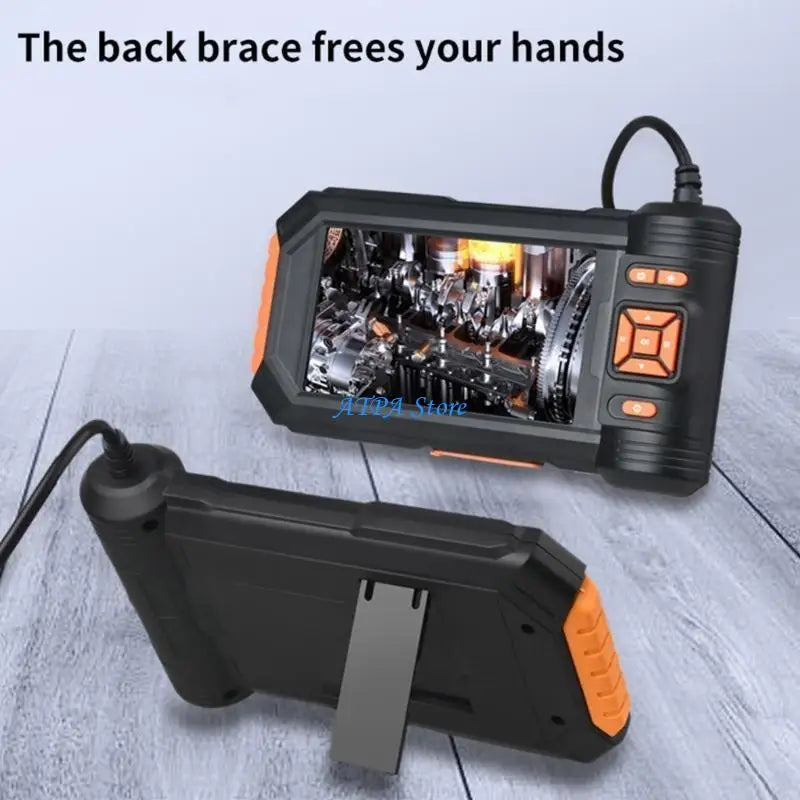 U13C Industrial Endoscope Camera Double Lens Car Inspection Borescope Waterproof LEDs