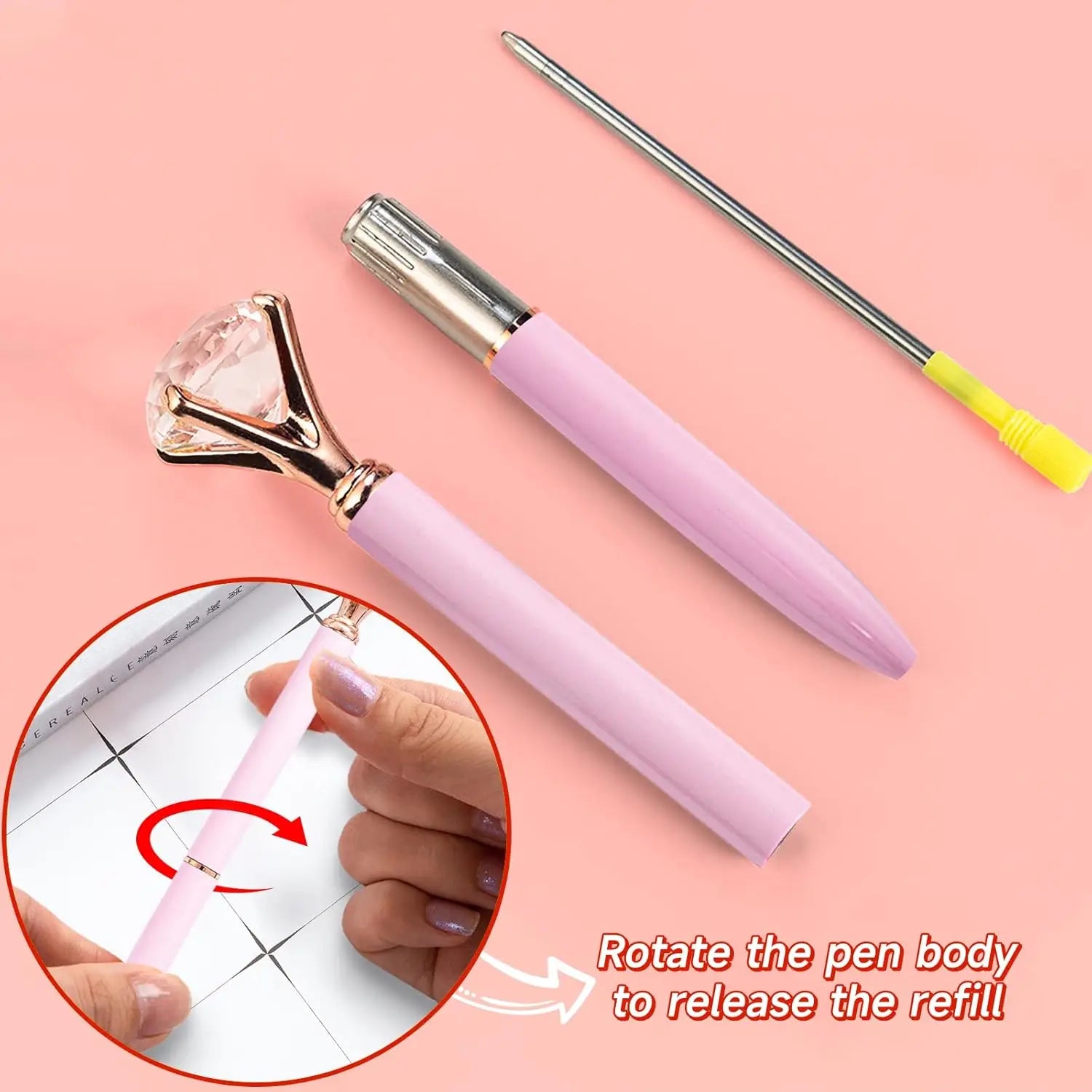 Pink Pens for Women 6 Pcs Cute Pens Ballpoint Pens Bulk 1.0mm Medium Point Black Ink Pens Office and School Supplies Fancy Nice