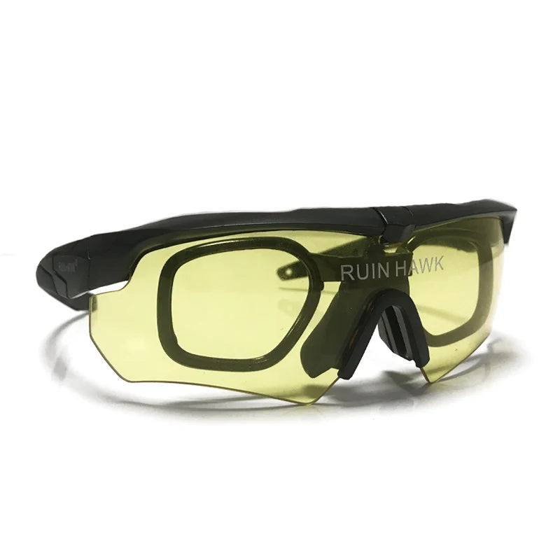Tactical Glasses With Myopia Frame Sports Airsoft Hunting Mountaineering Goggles Shooting Military Equipment Sunglasses
