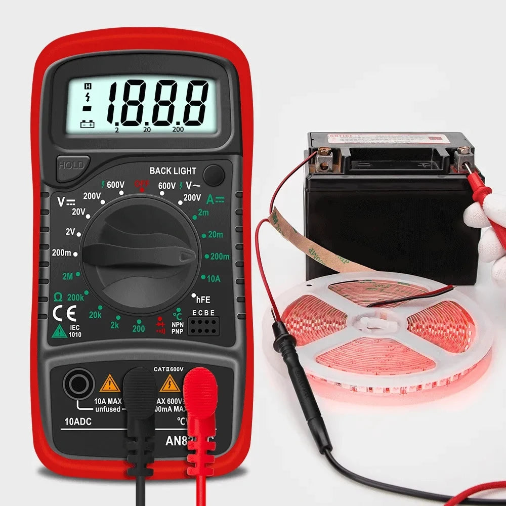 Digital Multimeter AC/DC Ammeter Volt Ohm Multimetro Tester Meter With Thermocouple LCD Backlight Portable