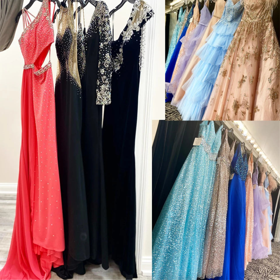 Amanda Exquisite Rhinestones Evening Dress Halter Sleeveless Trumpet Satin Formal Party Gown Vestidos De Fiesta Customized