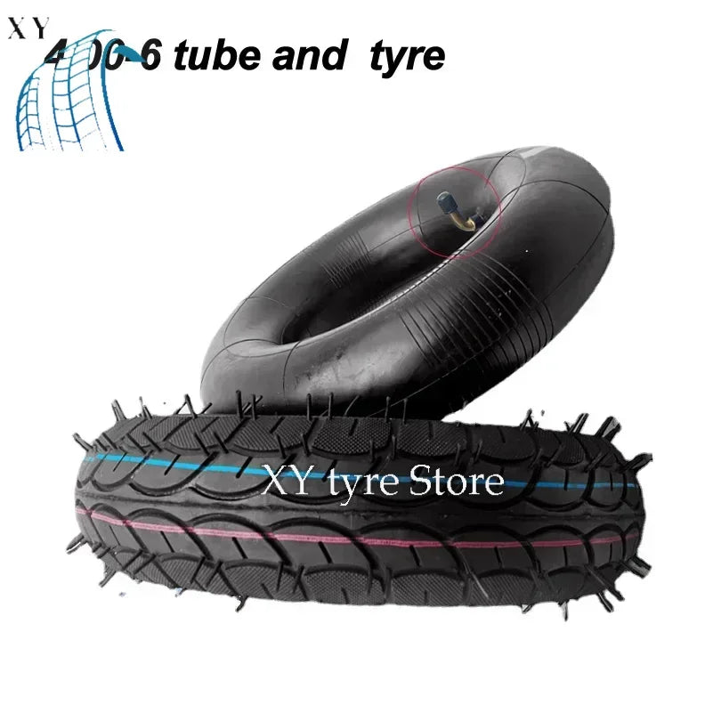 4.00-6 Tire 4.00-6 Straight/Bent Valve Inner Tube Outer Tyre for Trolley Go Kart Electric Vehicle Electric Scooter Tire