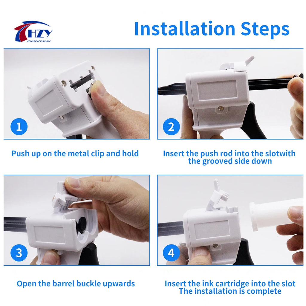 HZY 10:1 Manual Glue Gun AB Epoxy Sealant Glue Gun 50ml Dispensing Gun Applicator Glue Adhensive Squeeze Mixed Caulking Gun