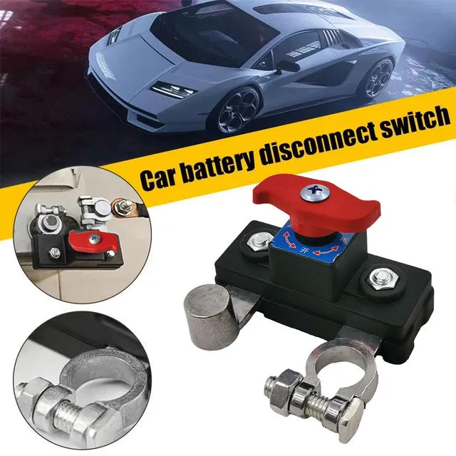 Car Battery Cut Off Switch Disconnect Isolator Cut-off Power Cutoff Switch 12V/24V for RV ATV Boat Car Truck Auto Yacht
