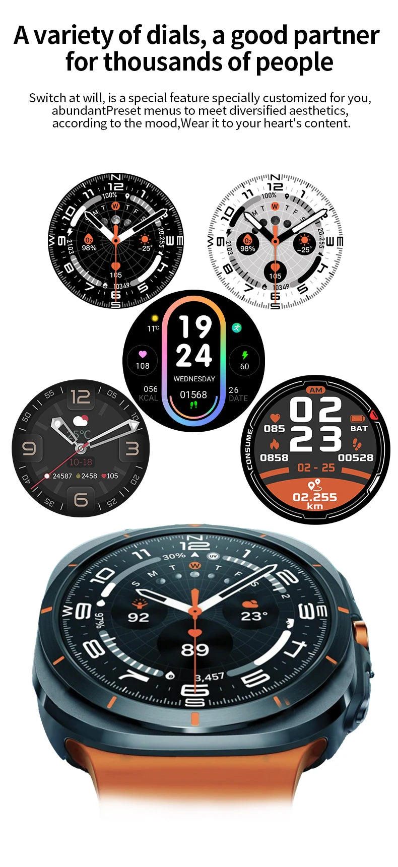 G.L Wear 2025 New Smartwatch for Men Heart Rate Monitoring Bluetooth Calling Fitness Tracking Pedometer Men's Smartwatch