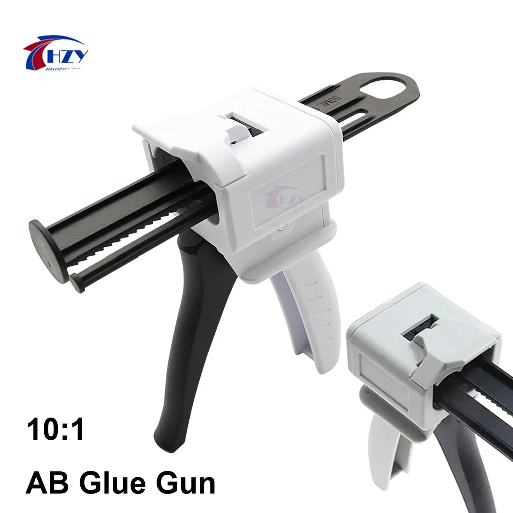 HZY 10:1 Manual Glue Gun AB Epoxy Sealant Glue Gun 50ml Dispensing Gun Applicator Glue Adhensive Squeeze Mixed Caulking Gun