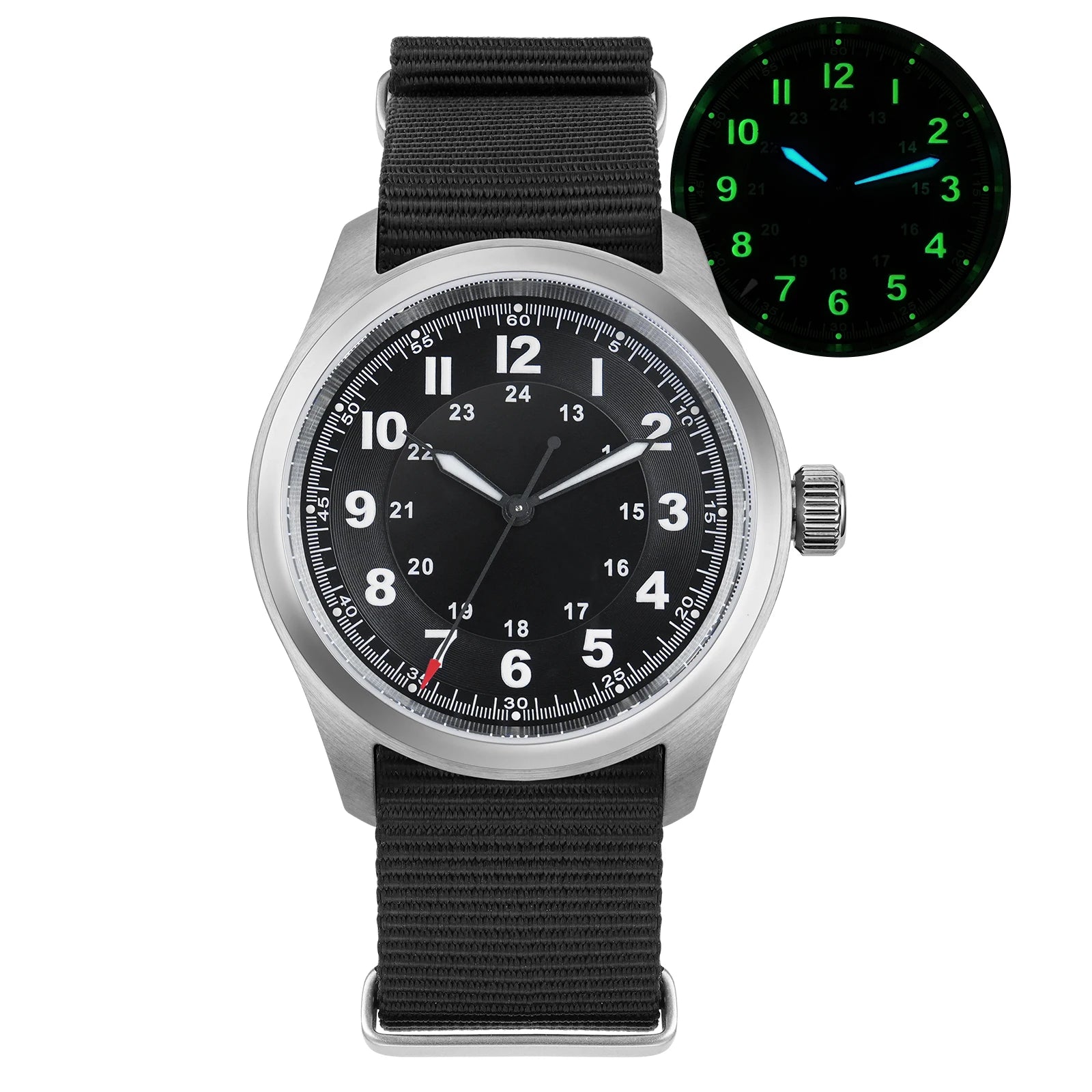 Militado ML08 Military Watch VH31 Quartz Movement Double Domed Sapphire C3 Super Luminous 10Bar Waterproof 38mm Vintage Watches