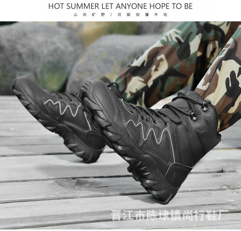 Tactical Man's Boots Waterproof Desert Military Hunting Hiking Men's Shoe Unisex Army Boots Safety Ankle Climbing Boots for Man