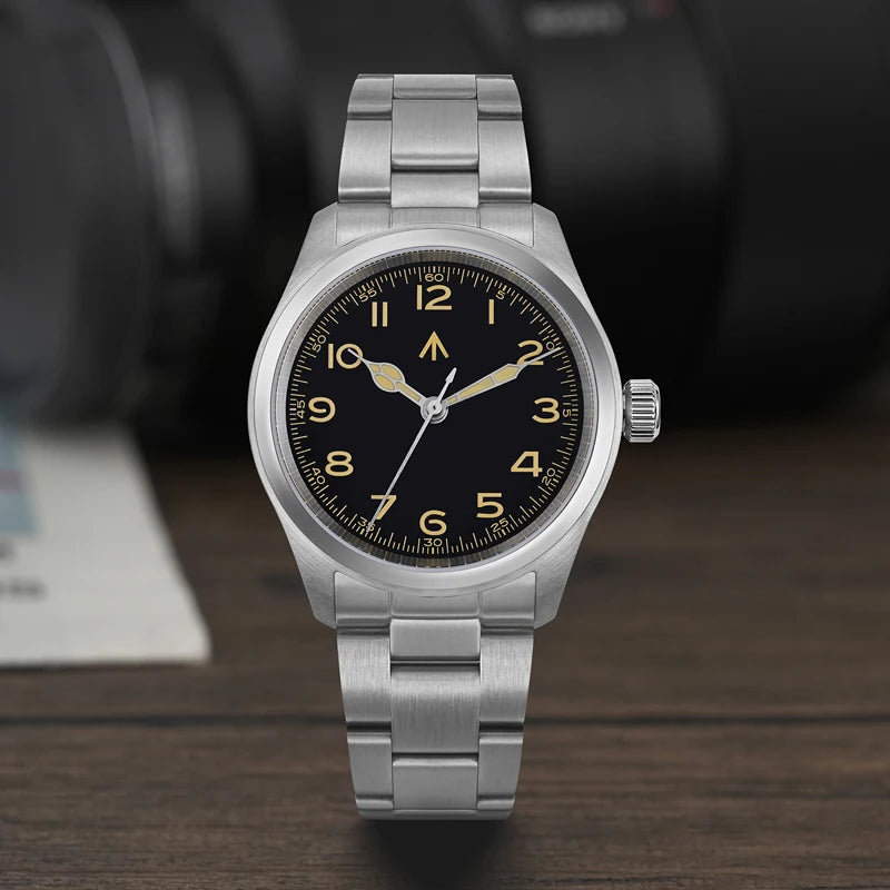 Militado ML08 Military Watch VH31 Quartz Movement Double Domed Sapphire C3 Super Luminous 10Bar Waterproof 38mm Vintage Watches