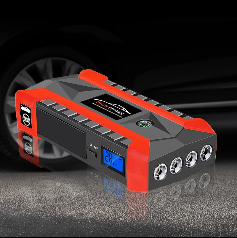 Car Jump Starter Power Bank for Mobile Phones Tablet Charger Auto Jumper Engine Battery Emergency with Flashlight 39800mAh