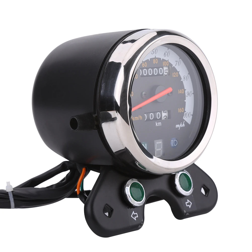 Motorcycle Speedometer Speedometer  Meter Universal Motorcycle Dual Odometer Speedometer  Meter Gear Digital Display