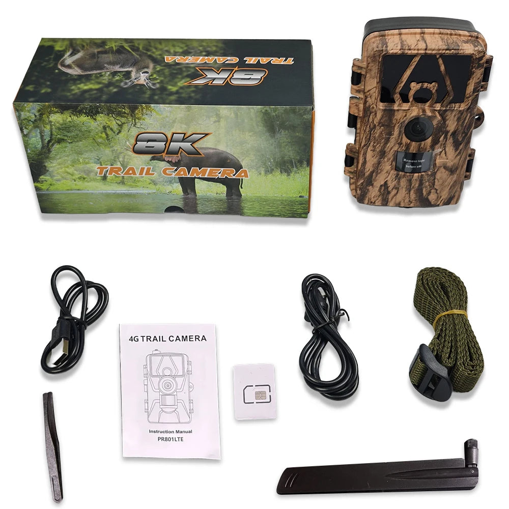 Trail Cam with 8K Video 60MP Images Night Vision Motion Activated Waterproof Wildlife Camera for Hunting Home Surveillance
