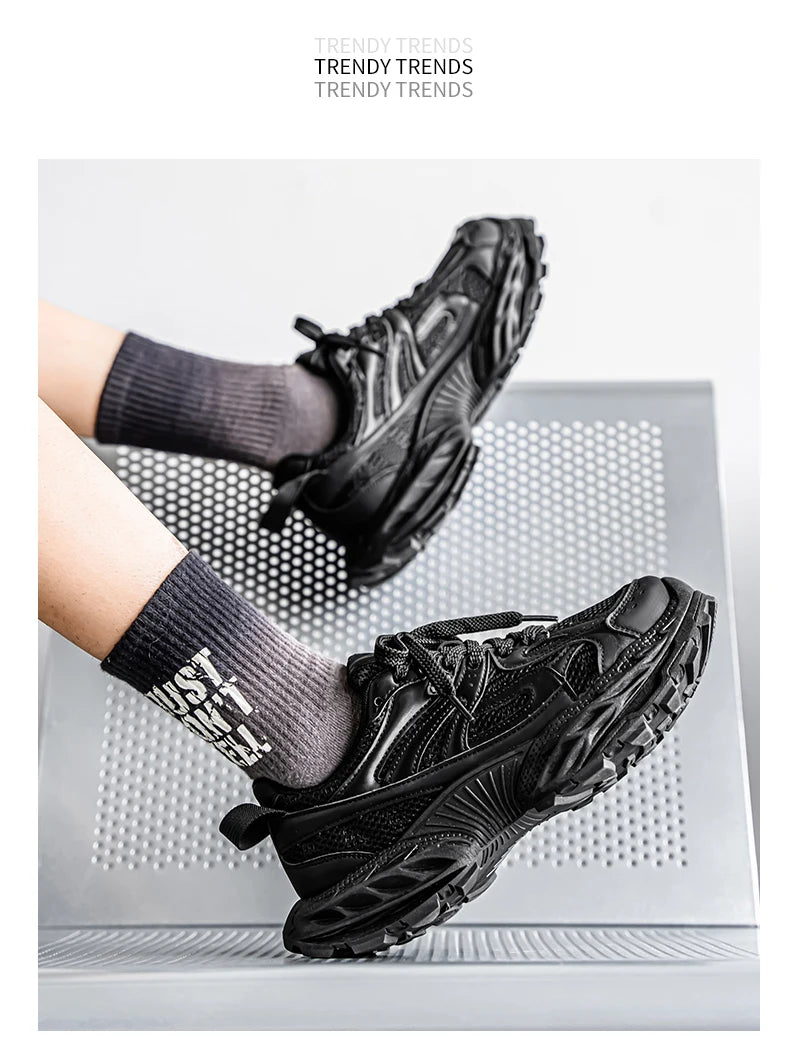 Sports and leisure shoes, men's shoes, marathon oversized air cushioned shoes, fly woven all season rubber, wear-resistant, anti