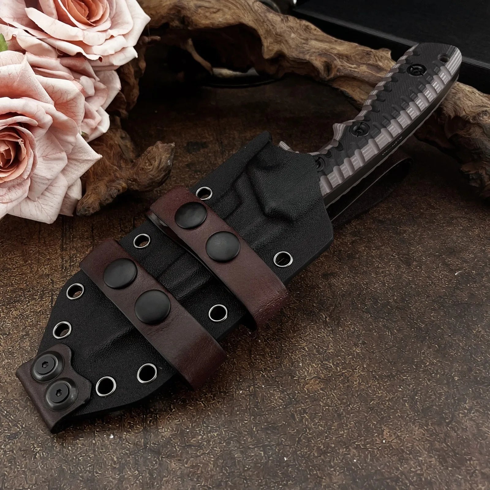 Hunting Knife 9Cr18Mov Blade Two-tone  Tool Bushcraft Military Straight Knives Tactical Fixed-blade G10 Handle EDC Outdoor